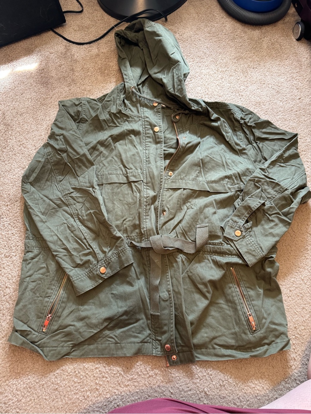 Women’s Hooded Utility Jacket - Olive Green